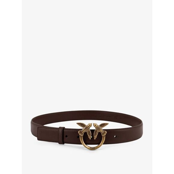 Pinko Women Leather Belt With Metal Love Birds Logo